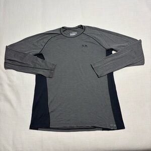 Mens KUIU 125 Nuyarn Merino Wool Long Sleeve Base Layer Tee | Gray/Black | Large